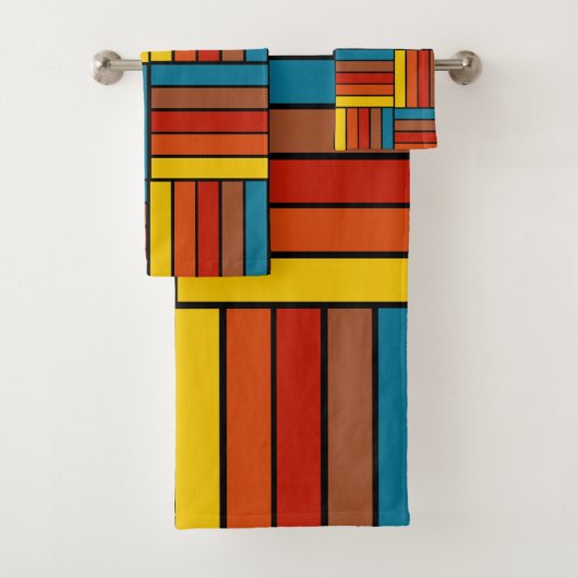 Quadrate der 70er Jahre Badhandtuch Set (Insitu)