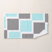 Quadrate der blauen Linie Türkis Badhandtuch Set (Handtuch)