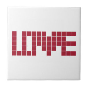Quadrate der niedlichen roten Liebe Fliese