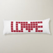 Quadrate der niedlichen roten Liebe Seitenschläferkissen (Rückseite)