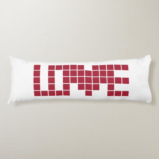 Quadrate der niedlichen roten Liebe Seitenschläferkissen (Vorderseite)