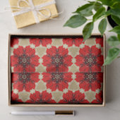 Quadrate der roten Blume Seidenpapier (Geschenk)