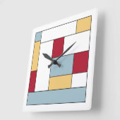 Quadrate des roten, gelben Farbblocks Mitte des Ja Quadratische Wanduhr (Winkel)