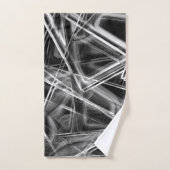 Quadrate Ecken in dicken grauen Linien auf schwarz Badhandtuch Set (Handtuch)