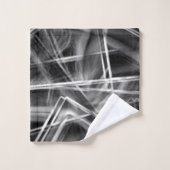 Quadrate Ecken in dicken grauen Linien auf schwarz Badhandtuch Set (Waschlappen)