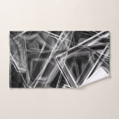 Quadrate Ecken in dicken grauen Linien auf schwarz Badhandtuch Set (Handtuch)