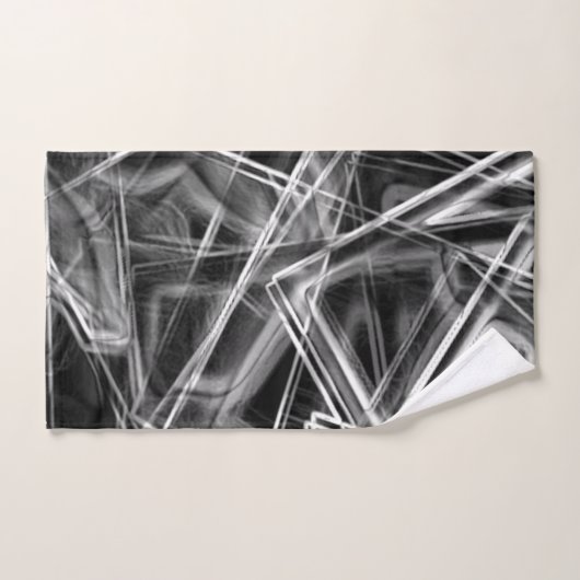 Quadrate Ecken in dicken grauen Linien auf schwarz Badhandtuch Set (Handtuch)