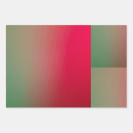 Quadrate für rote und grüne Gradienten Geschenkpapier Set