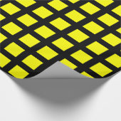 Quadrate - Gelb auf schwarz Geschenkpapier (Ecke)