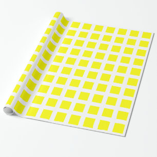 Quadrate - Gelb in Weiß Geschenkpapier