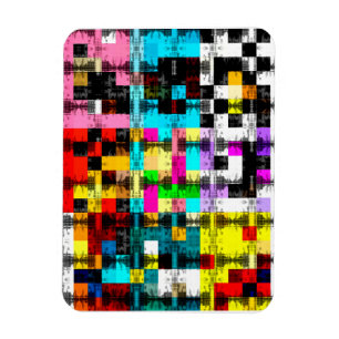 Quadrate Geometrische farbige abstrakte Kunst Magnet