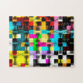 Quadrate Geometrische farbige abstrakte Kunst Puzzle (Horizontal)