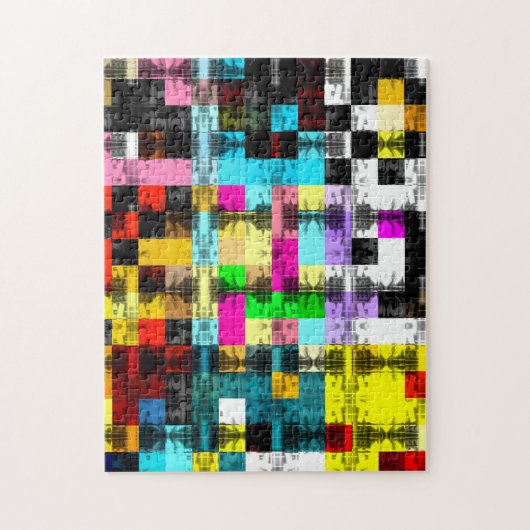 Quadrate Geometrische farbige abstrakte Kunst Puzzle (Vertikal)