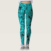 Quadrate gespiegelt im Cyan-Bild Leggings (Vorderseite)