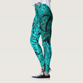 Quadrate gespiegelt im Cyan-Bild Leggings