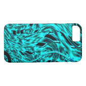 Quadrate gespiegelt in Cyan-Bild Case-Mate iPhone Hülle (Rückseite (Horizontal))