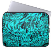 Quadrate gespiegelt in Cyan-Bild Laptopschutzhülle (Vorderseite)