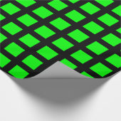 Quadrate - grün auf schwarz geschenkpapier (Ecke)