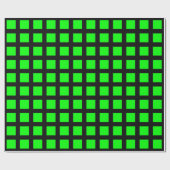 Quadrate - grün auf schwarz geschenkpapier (Flach)