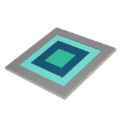 Quadrate in der Mitte des Jahrhunderts - blau & gr Fliese (Seite)