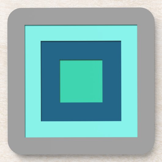 Quadrate in der Mitte des Jahrhunderts - blau & gr Untersetzer (Vorderseite)
