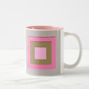 Quadrate in der Mitte des Jahrhunderts - grau / gr Zweifarbige Tasse