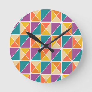 Quadrate in Dreiecke Runde Wanduhr