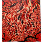 Quadrate in Korallen oder Rot gespiegelt Duschvorhang (Vorderseite)