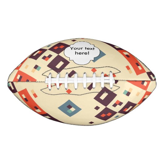 Quadrate in Retrofarben abstraktes Design Football (Vorderseite)