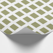 Quadrate - Khaki auf Weiß Geschenkpapier (Ecke)