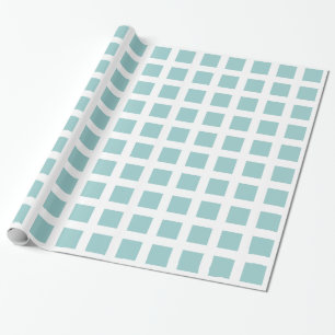 Quadrate - Light Blue Green on White Geschenkpapier