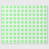 Quadrate - Minzgrün auf Weiß Geschenkpapier (Flach)