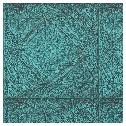 Quadrate mit 4 Zoll Tiefe Aquamarine Baumwollgeweb Stoff (Nahaufnahme)