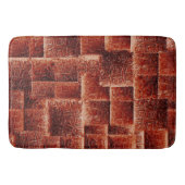 Quadrate mit dunkelroter und hellroter Wandstruktu Badematte (Vorderseite)