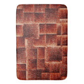 Quadrate mit dunkelroter und hellroter Wandstruktu Badematte (Vorderseite Vertikal)