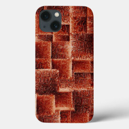 Quadrate mit dunkelroter und hellroter Wandstruktu Case-Mate iPhone Hülle