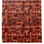 Quadrate mit dunkelroter und hellroter Wandstruktu Duschvorhang (Vorderseite)