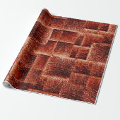 Quadrate mit dunkelroter und hellroter Wandstruktu Geschenkpapier (Ungerollt)