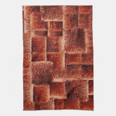 Quadrate mit dunkelroter und hellroter Wandstruktu Geschirrtuch (Vertikal)