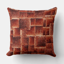 Quadrate mit dunkelroter und hellroter Wandstruktu Kissen