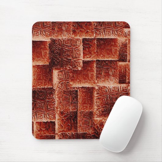 Quadrate mit dunkelroter und hellroter Wandstruktu Mousepad (Mit Mouse)