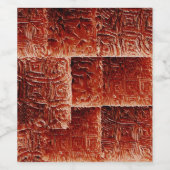 Quadrate mit dunkelroter und hellroter Wandstruktu Weinetikett (Einzelnes Label)