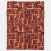 Quadrate mit etwas heller und dunkelroter Wandstru Fleecedecke (Vorderseite)
