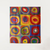 Quadrate mit konzentrischen Kreisen 2 | Kandinsky Wandteppich (Vorderseite)