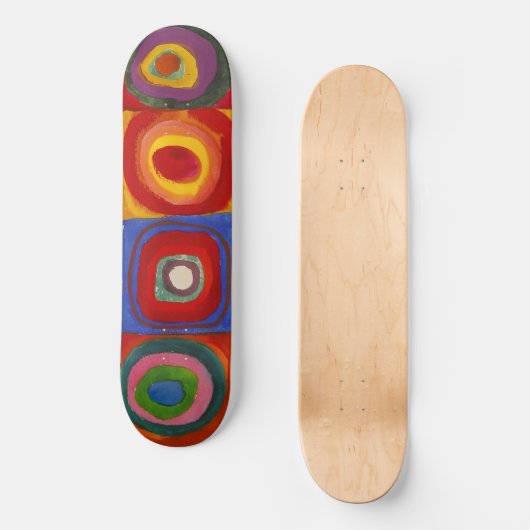 Quadrate mit konzentrischen Kreisen 3 | Kandinsky  Skateboard (Vorderseite)