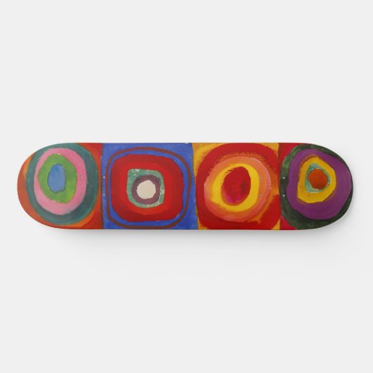 Quadrate mit konzentrischen Kreisen 3 | Kandinsky  Skateboard (Horizontal)