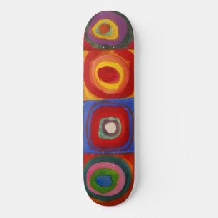 Quadrate mit konzentrischen Kreisen 3 Kandinsky Skateboard