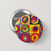 Quadrate mit konzentrischen Kreisen Hiroaki Takaha Button (Vorne & Hinten)