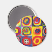 Quadrate mit konzentrischen Kreisen Hiroaki Takaha Magnet (Vorderseite/Rückseite)