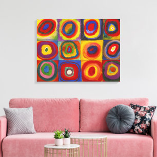 Quadrate mit konzentrischen Kreisen Kandinsky Leinwanddruck